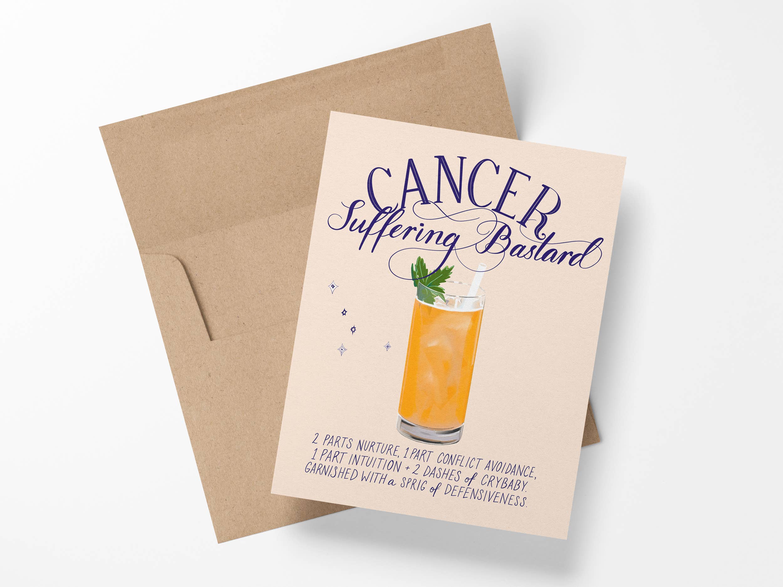 MizSant Studio - Wholesale Birthday Card - Cancer - The Cocktail Zodiac Astrology Birthday Card1