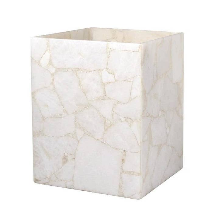 Milky White Quartz Waste bin for wholesale by ETEREO New York