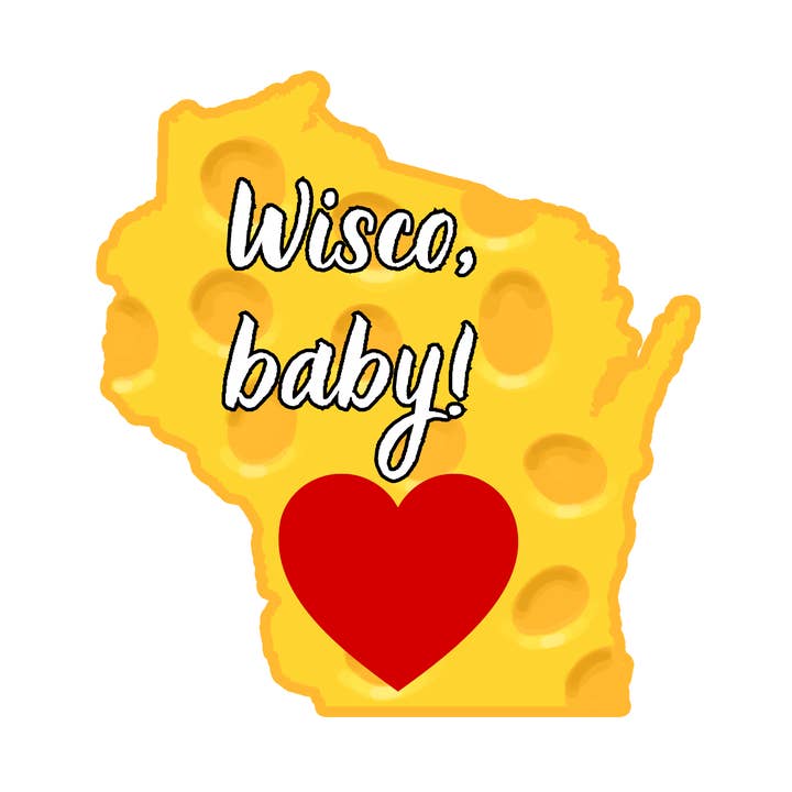 Wisco, Baby Die-Cut Sticker for wholesale by Jaala Spiro
