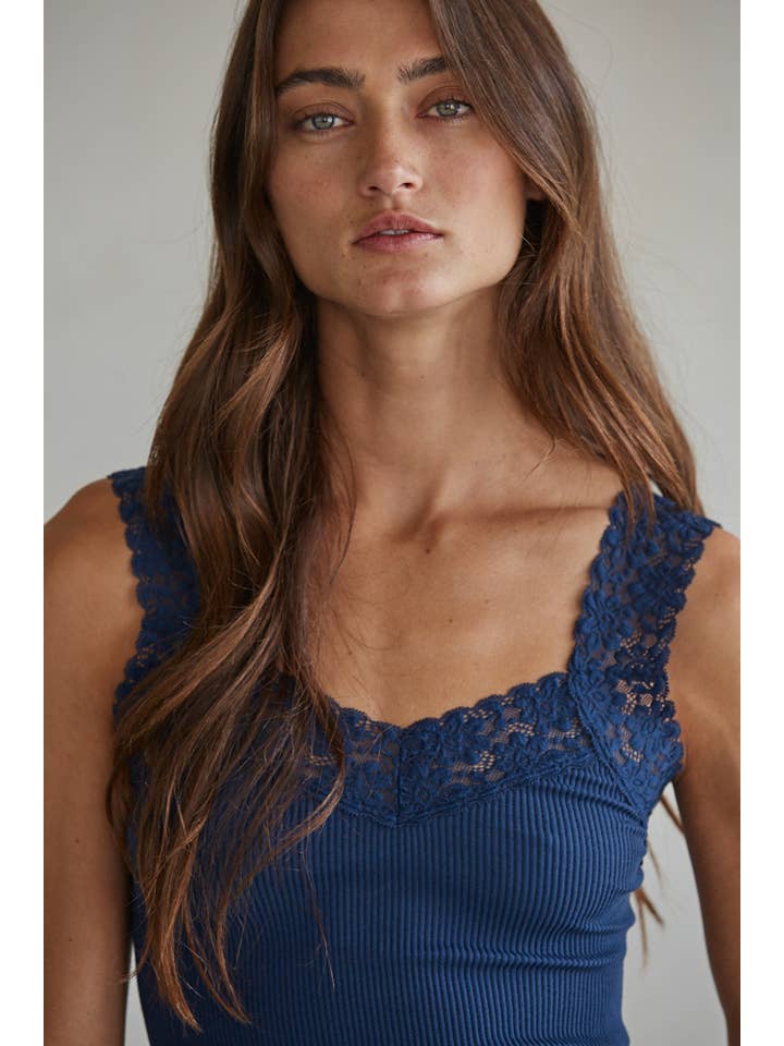 By Together - Wholesale Tank top – Women′s - S1217N | Knit Seamless Ribbed Tank Top with Lace Trim7