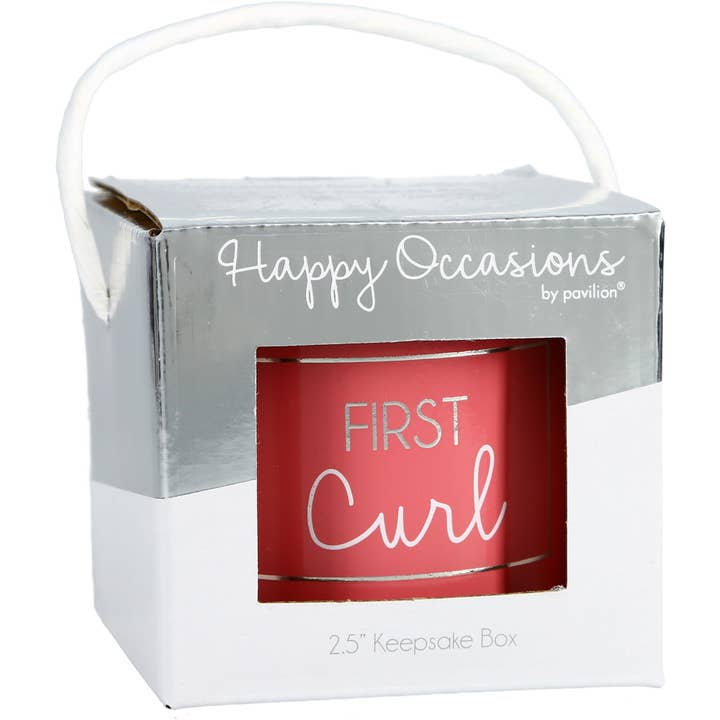Pavilion - Wholesale Decorative Box - First Curl Pink - 2.5" Glass Memory Box