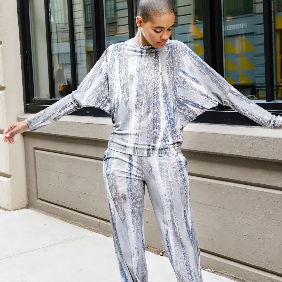 olive multi T58P6 - Maglietta con maniche Dolman - Python Taupe in vendita all'ingrosso su Faire1