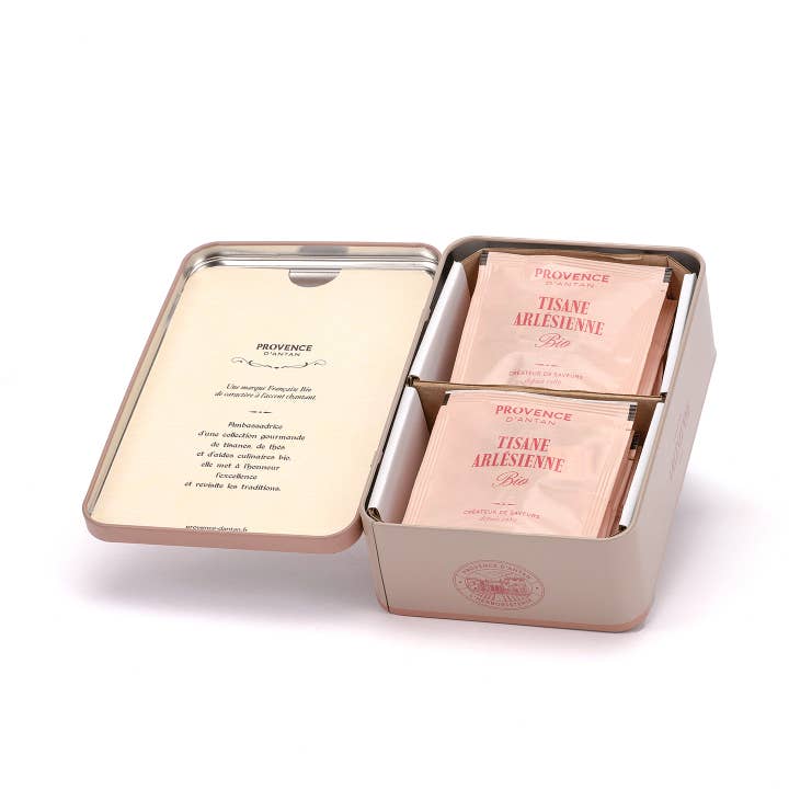 PROVENCE D'ANTAN - Wholesale Health/Detox Tea - Organic Arlesian Herbal Tea* Metal Box 12 sachets1