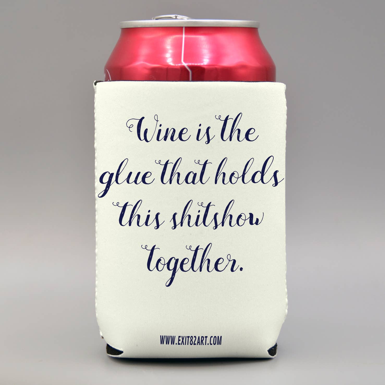 EXIT82ART – Großhandel Getränkemanschetten & -Koozies – Wein ist der Kleber - Zusammenklappbarer Getränkekühler1