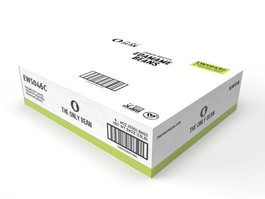 The Only Bean - Wholesale Nuts - Crunchy Roasted Edamame Wasabi Soy Sauce - 4oz (6 pack)1