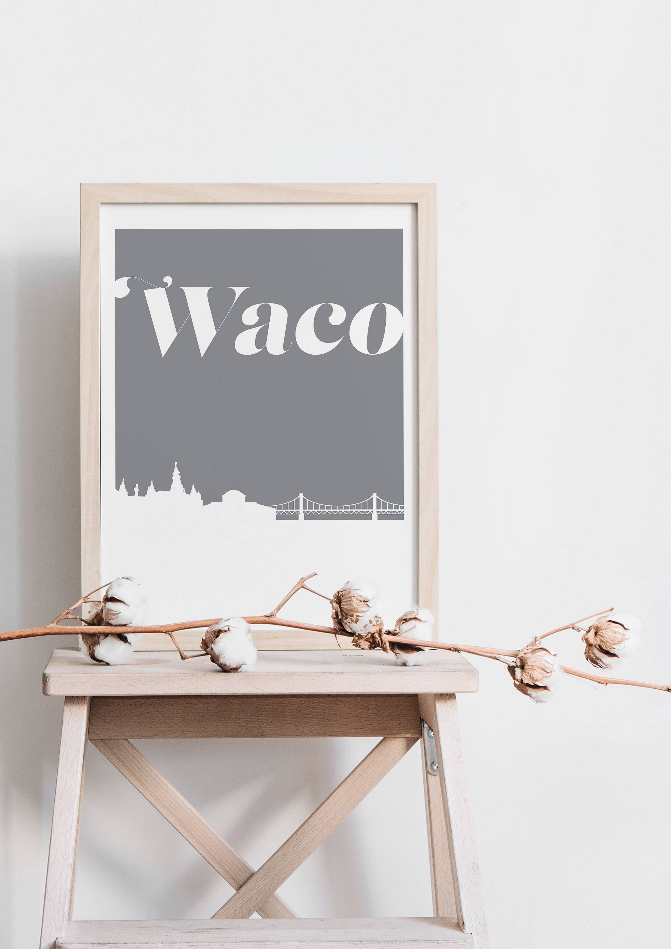 Paperfinch Design - Wholesale Art Print - Waco Texas retro inspired skyline art print5