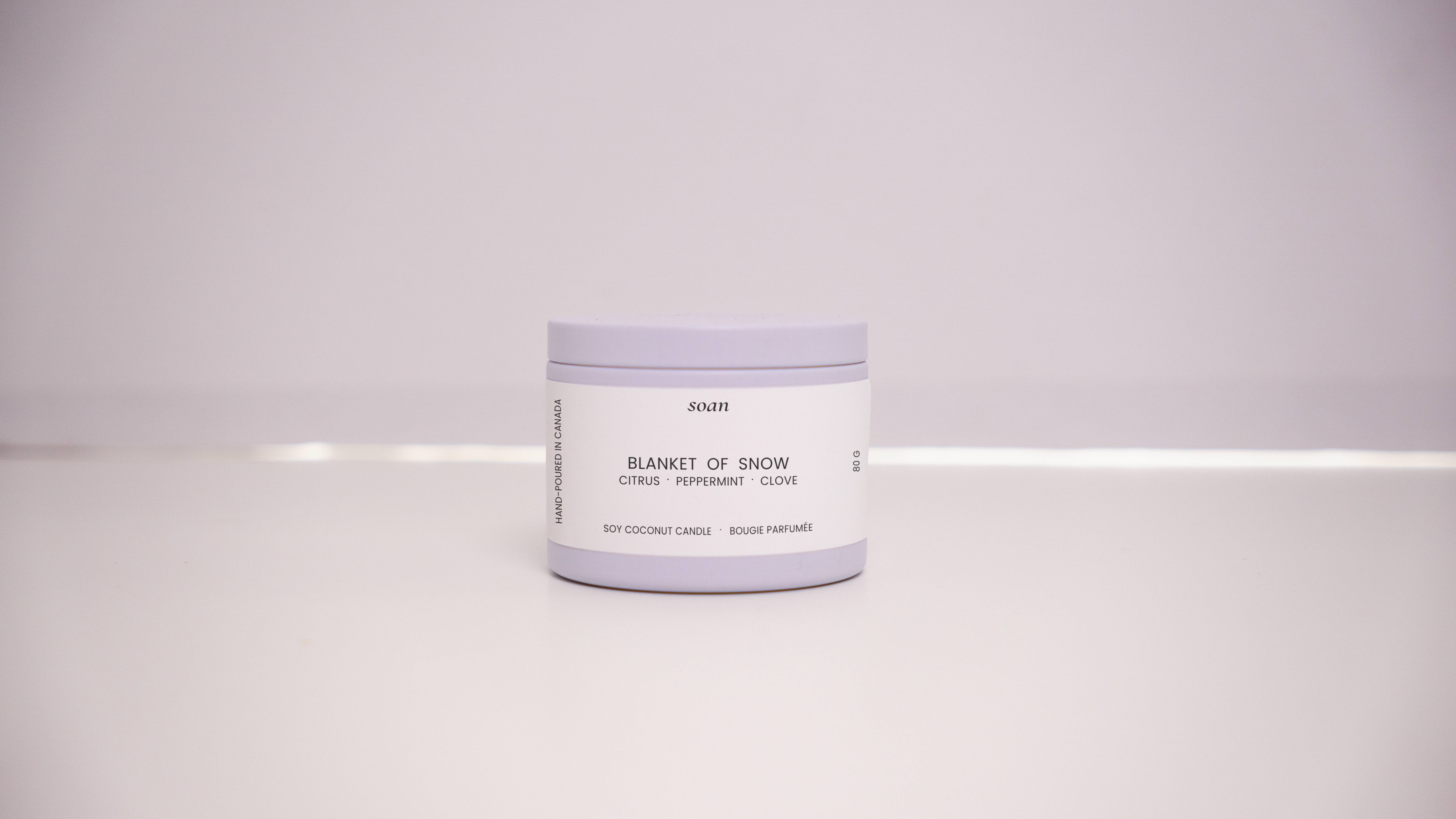 soan - Wholesale Jar/Filled Candle - Soy Candle – Peppermint, Clove & Citrus (Blanket of Snow)3