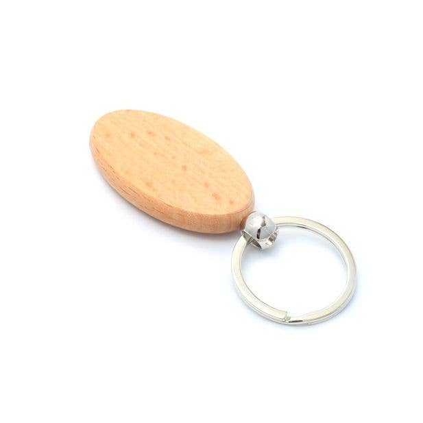 Inca UK – wholesale Keychain – Unisex – Oval Wooden Keyring 5.5X3cm1