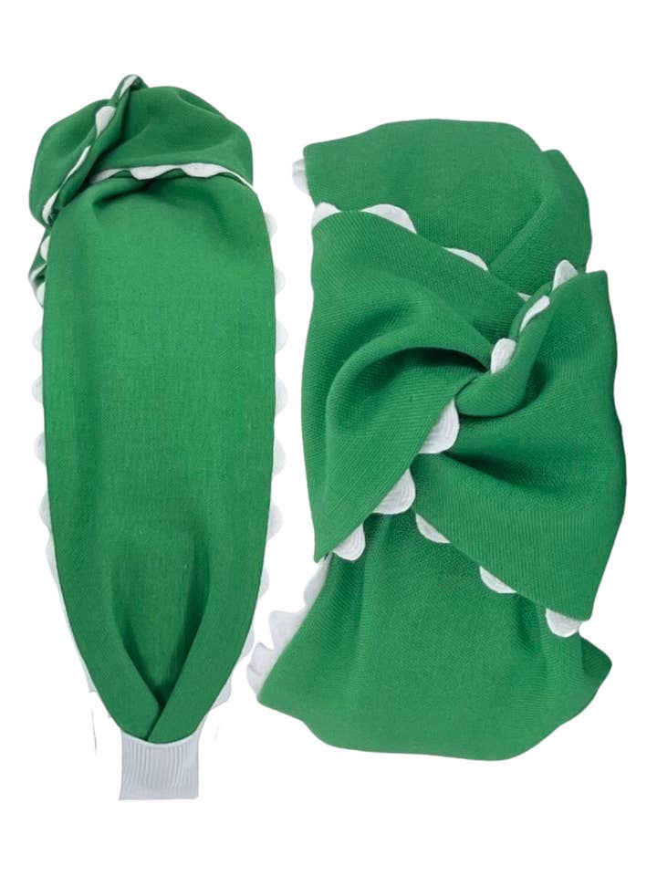 White Scallop on Green for wholesale by Pretty Happies