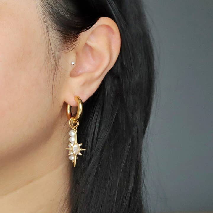 JESSA Jewelry - Wholesale Dangle Earrings - Lucia Hoops | Dangle Charm Hoops1