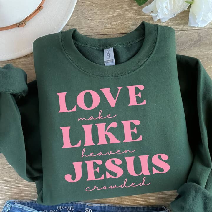 NEW Christian Love like Jesus FAITH Graphic Sweatshirt for wholesale by Fox and Owl Apparel-Graphic Tee's