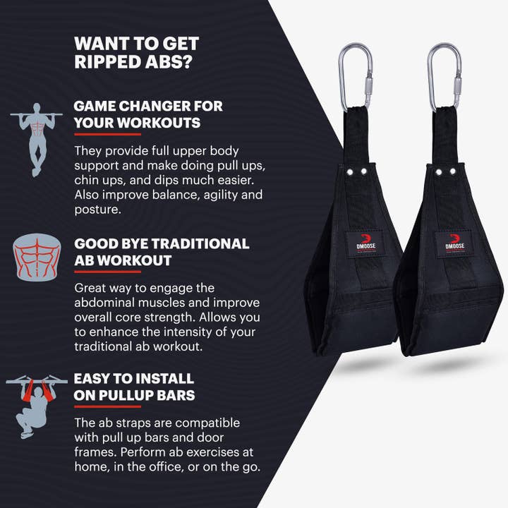 DMOOSE - Wholesale Fitness Equipment - Premium Hanging Ab Straps