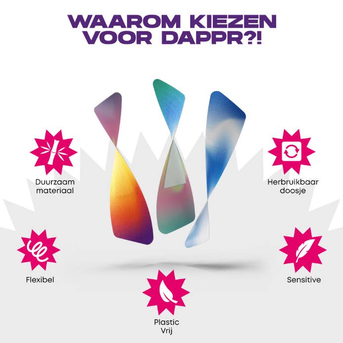 Dappr - Wholesale Bandaids/Bandages - TIE DYE - TO-GO BLIKJE (21 stuks)1