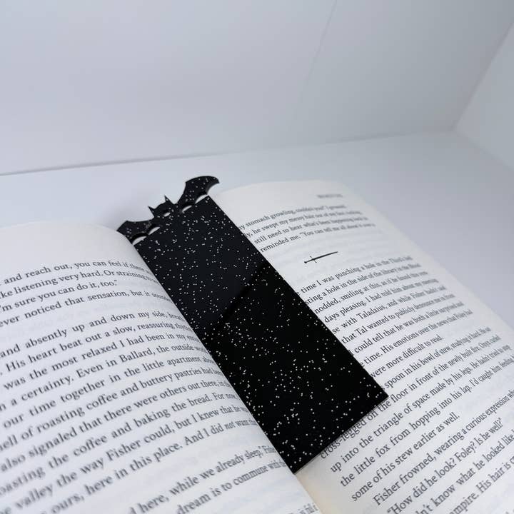 Midnight Bat Acrylic Bookmark for wholesale by The Vibrant Book Club