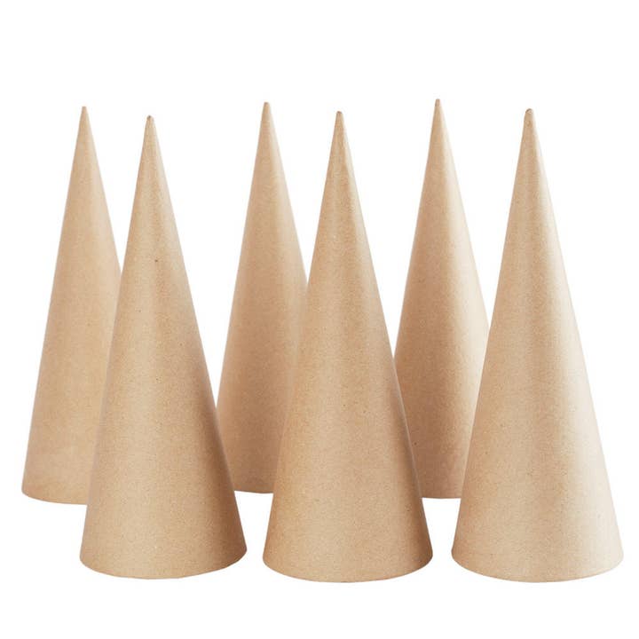 Factory Direct Craft - Wholesale Craft Supplies - 7" H x 2-3/4" Dia - Paper Mache Cone - Dolls, Angels, Trees