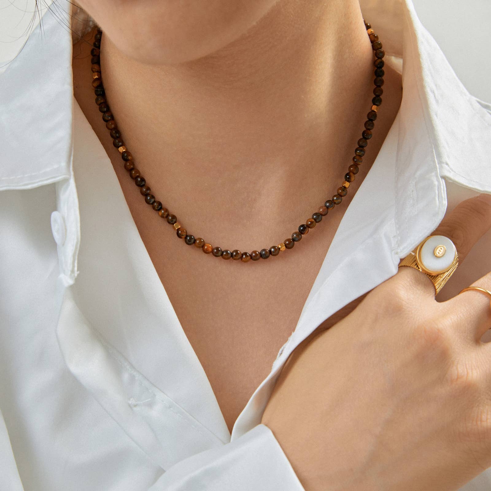 Lovelika – wholesale Link & chain necklace – Simple chain necklace with stones - Skylar13