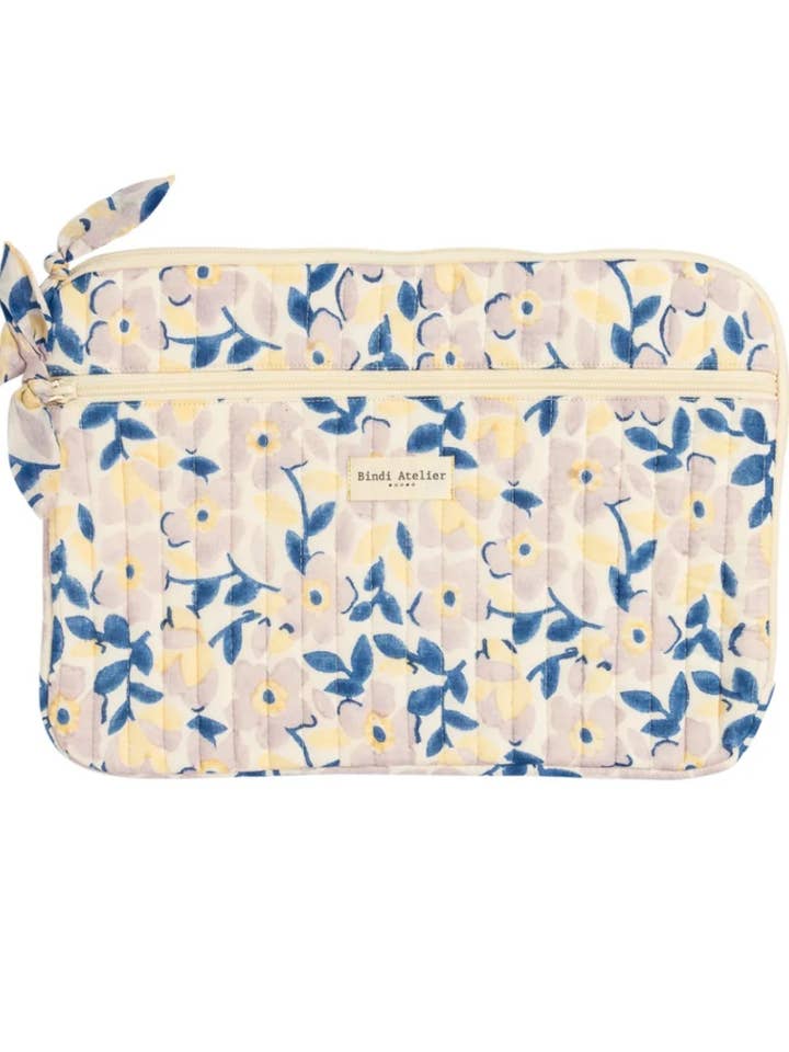 15" cotton laptop sleeve - Amelia Blue for wholesale by Bindi Atelier