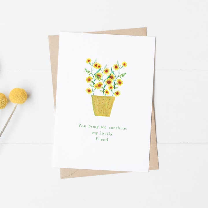 Tarjeta de felicitación "Tú me traes sol" para venta al por mayor de Angela Savage Illustration