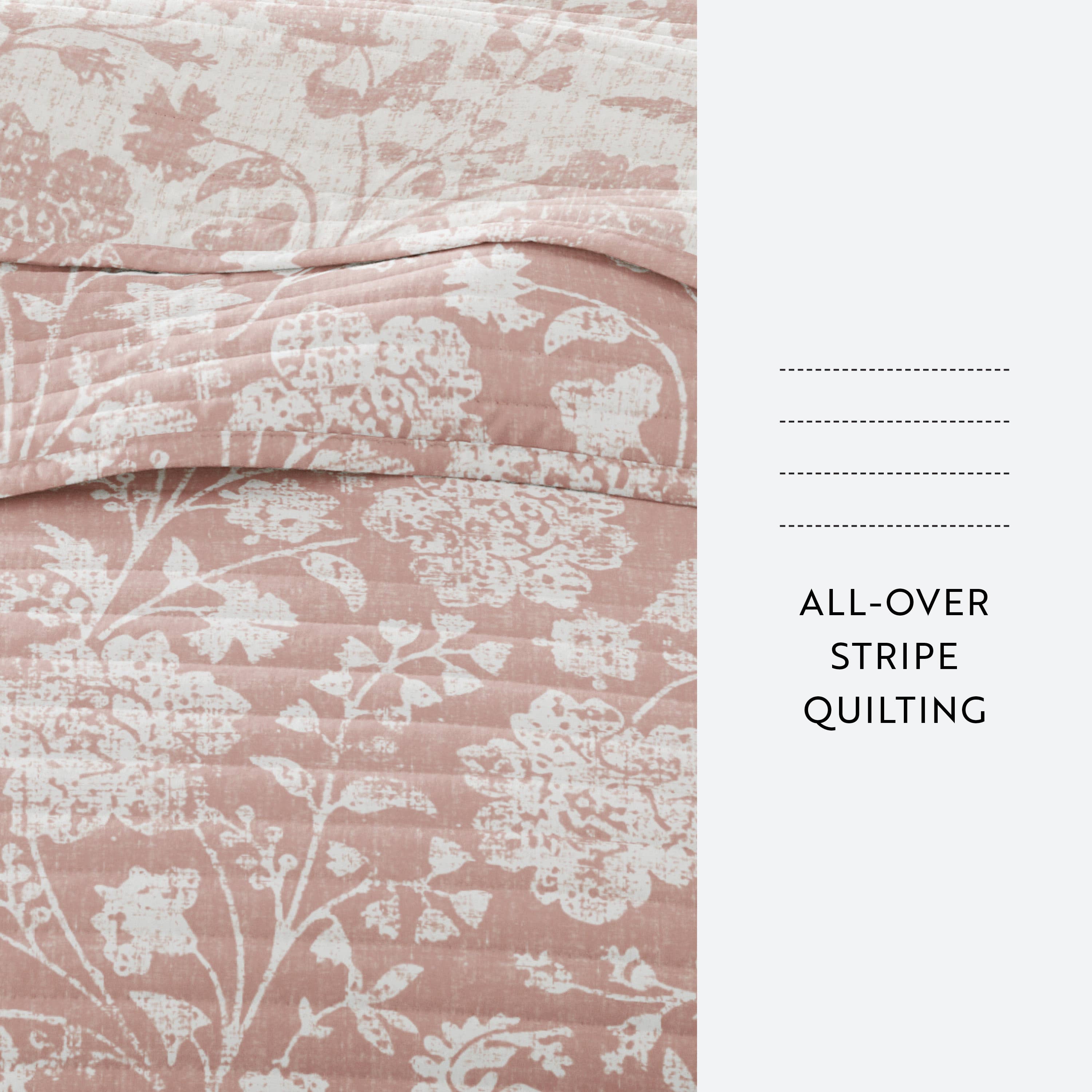 ienjoy Home - Vente Courtepointe - Ensemble de couette réversible à motifs floraux texturés toutes saisons34