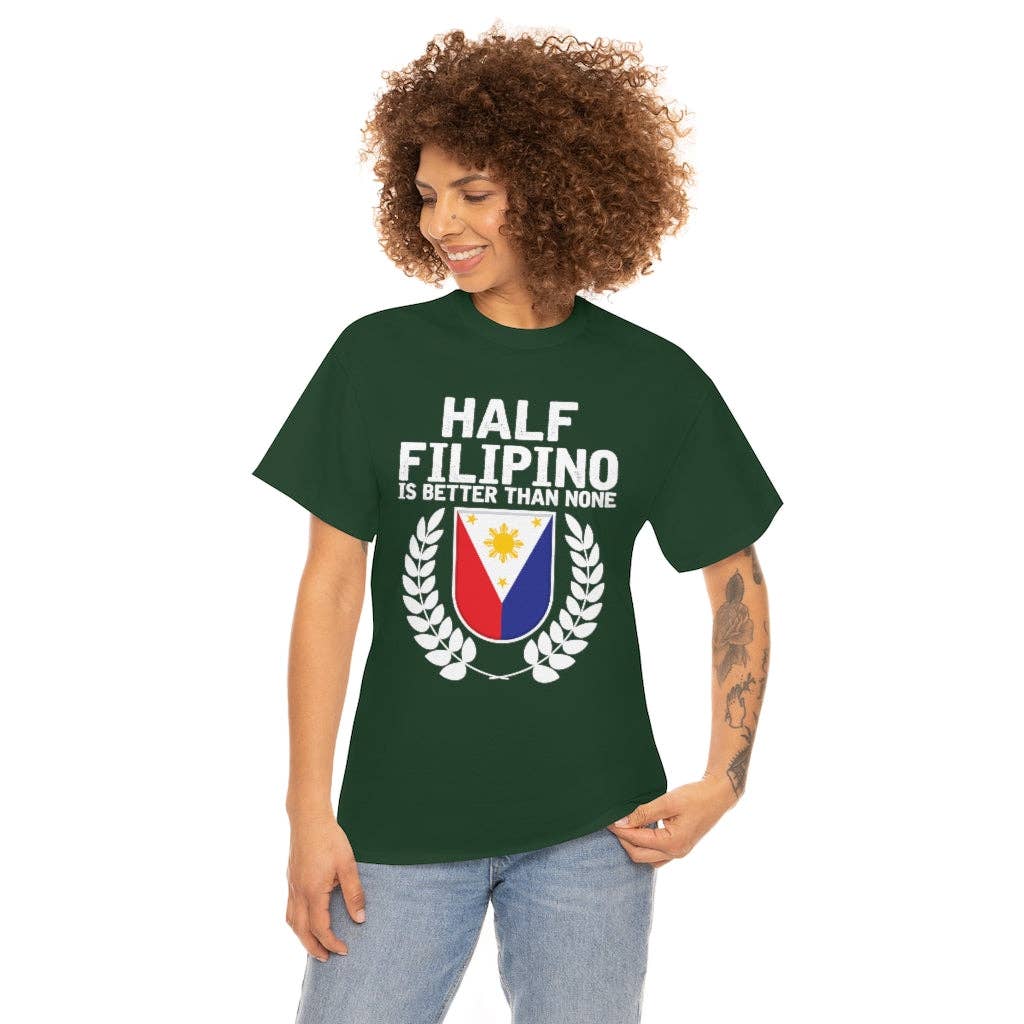 Teegarb LLC - Vendita all'ingrosso Maglietta serigrafata - Donna - Novità: mezzo filippino è meglio di niente, amante del Pinoy Pride, esilarante slang filippino, entusiasta del nazionalismo24