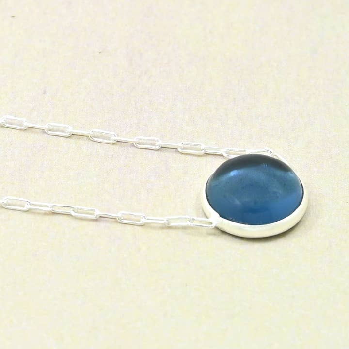 Schmuckoo Berlin - Wholesale Pendant/Charm Necklace - Round Gemstone Necklace Silver 925 - Blue Iolite2