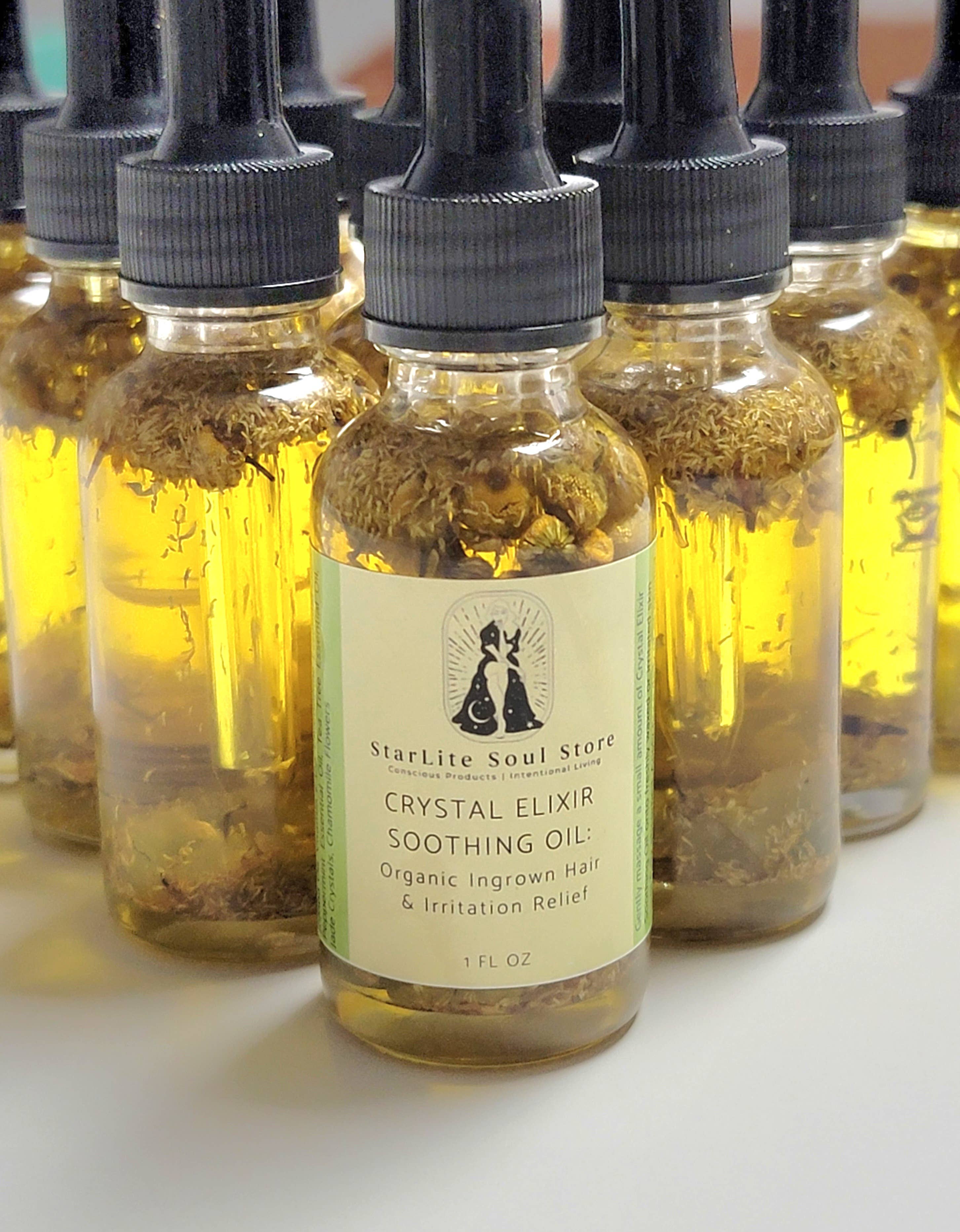 Starlite Soul Store - Wholesale Bath/Body Oil - Crystal Elixir Soothing Oil: Organic Ingrown Hair Serum7