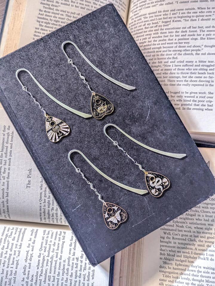 Ouija planchette bookmark collection, witch core, Halloween for wholesale by Bookish Trinkets