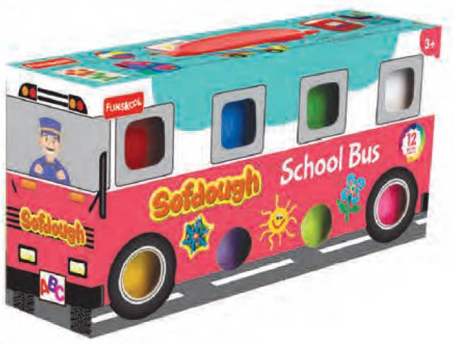 World Roller Toys - Wholesale Toy Set - Kids - School Bus Sofdough by Funskool