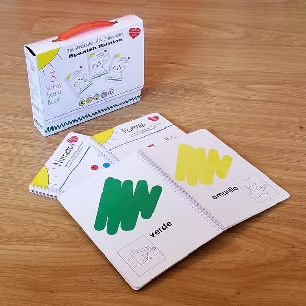 The SENSEsational Alphabet 3 pack of Sturdy books in Spanish for wholesale by The SENSEsational Alphabet