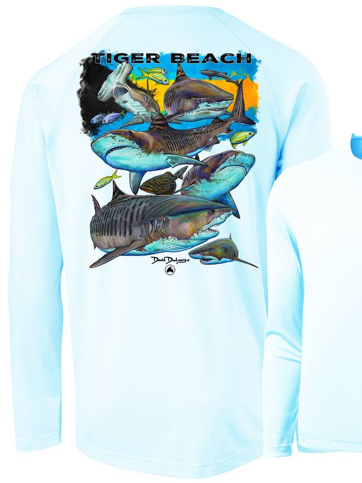 Men’s Performance Tiger Beach Long Sleeve for wholesale by David Dunleavy