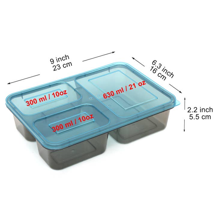 Youngever - Wholesale Lunch bag/box – Kids - Youngever 7 Sets 40OZ Large Bento Lunch Box (3 Compartment)1