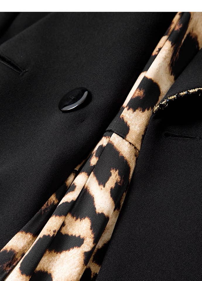 Black DR879YWomen’s Double-Breasted Blazer Dress with Lapel Collar for wholesale on Faire5