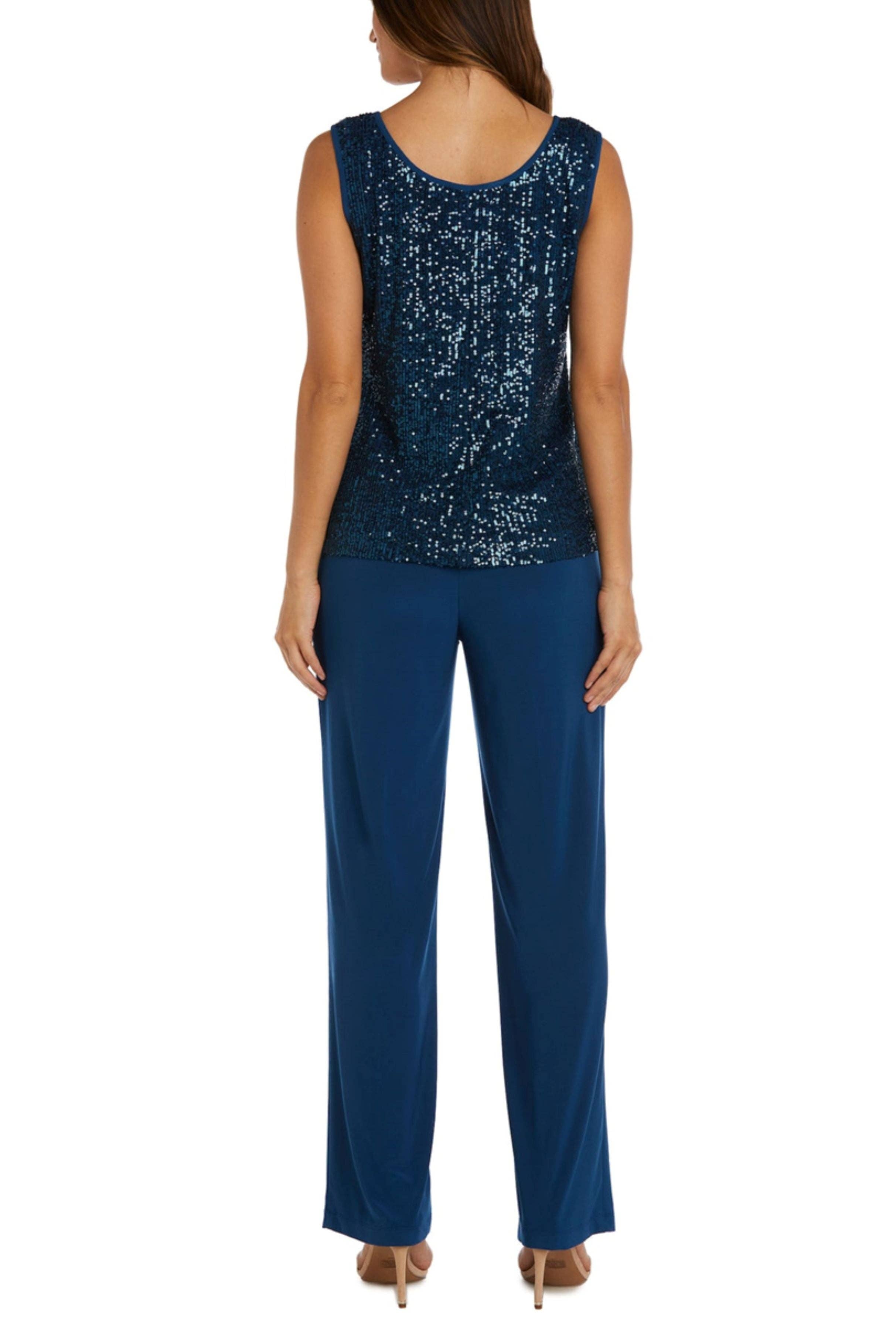 PEACOCK RM Richards Sequined Formal 3-Piece Pants Suit for wholesale on Faire3