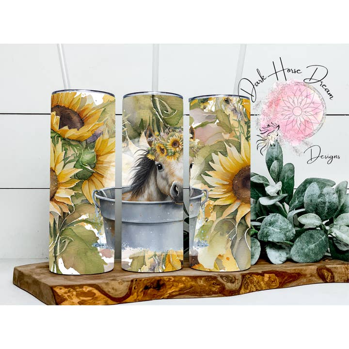 Dark Horse Dream Designs LLC - Wholesale Insulated Mug/Tumbler - Baby Horse Bath Time Tumbler / Foal / Equine