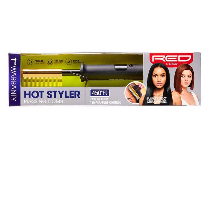 KISS RED Hot Styler Pressing Comb – 450°F 1HR Auto Shut-Off for wholesale by Majestic Wholesale