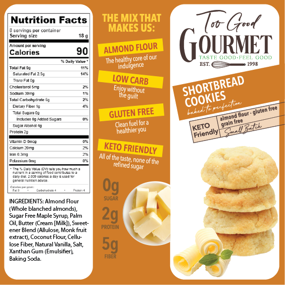Too Good Gourmet - Vente Biscuits - Biscuits keto sans sucre ni glucides9