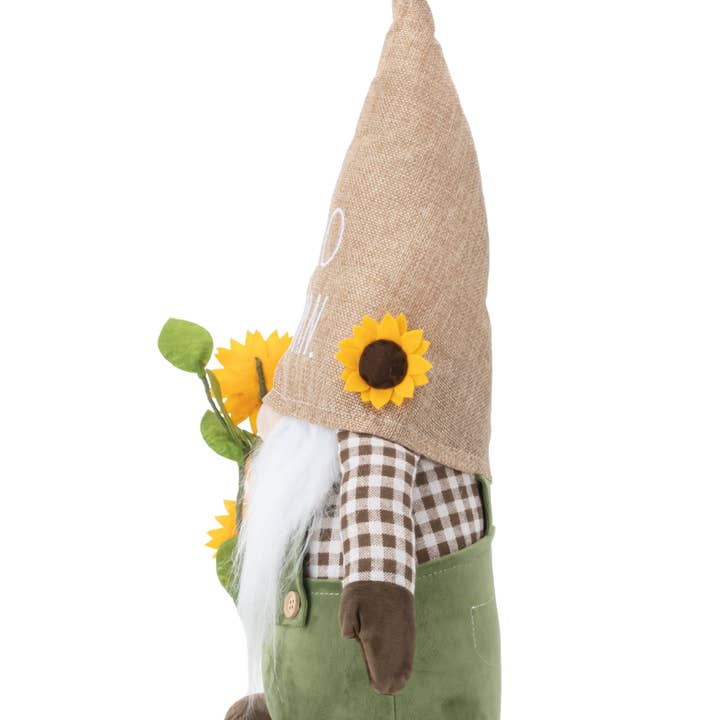 DesignStyles Home - Wholesale Decorative Tabletop Object - Rae Dunn “Hello Autumn” Fall Plush Gnome with Sunflowers