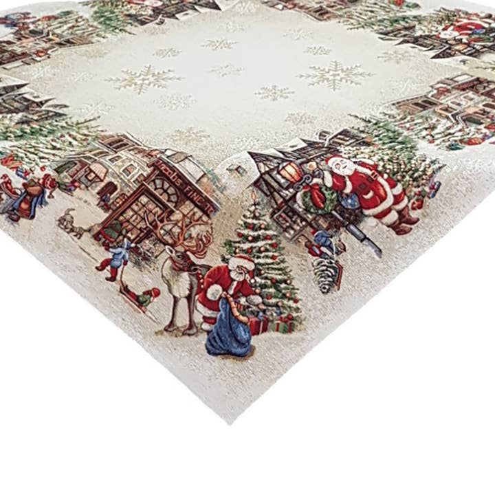 Centre de table en gobelin Lurex Cabin pour Noël pour la vente par Lunaria Lab