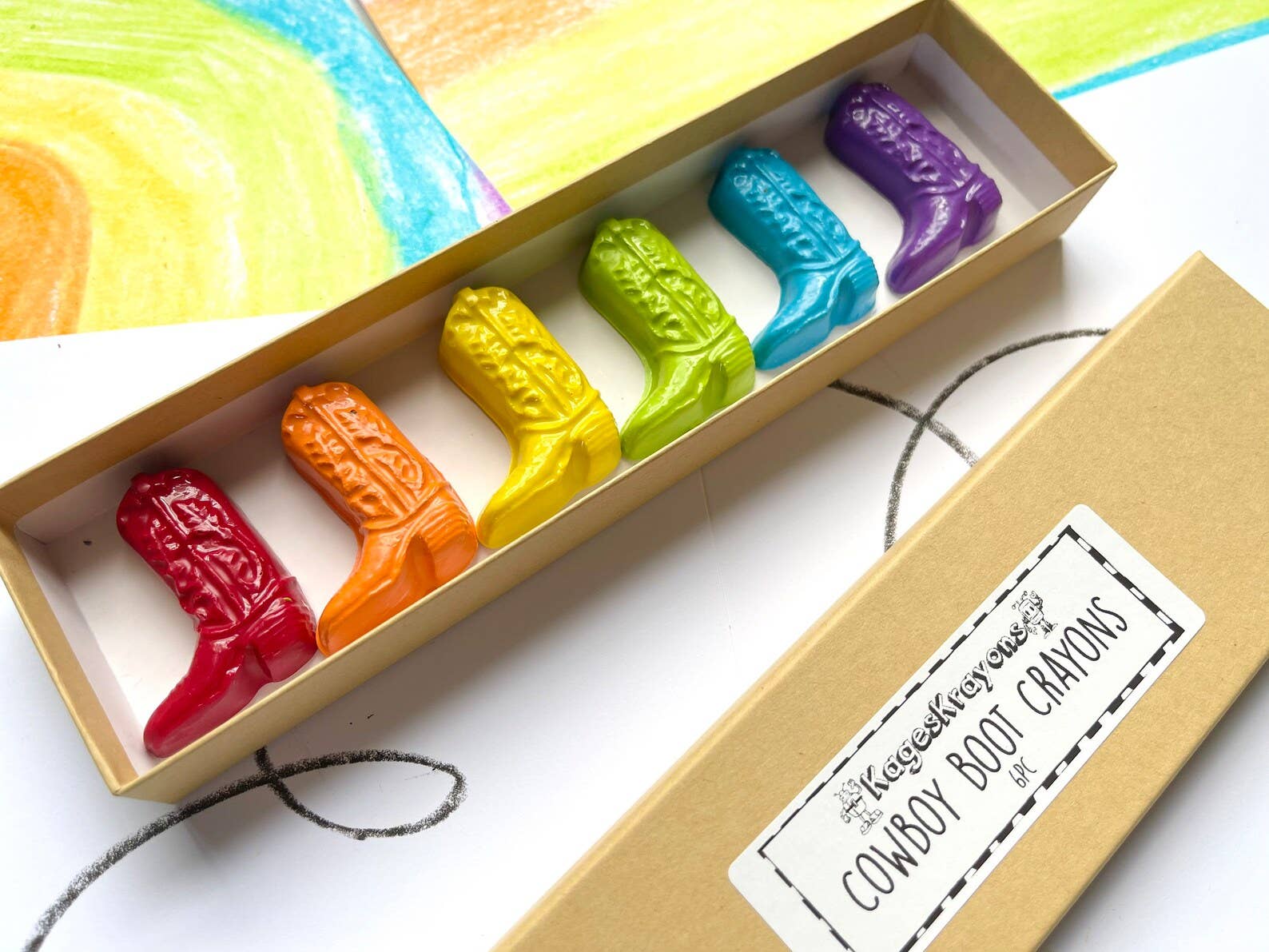 KagesKrayons - Wholesale Crayons - Kids & Baby - Cowboy Boot Crayons Gift Box4