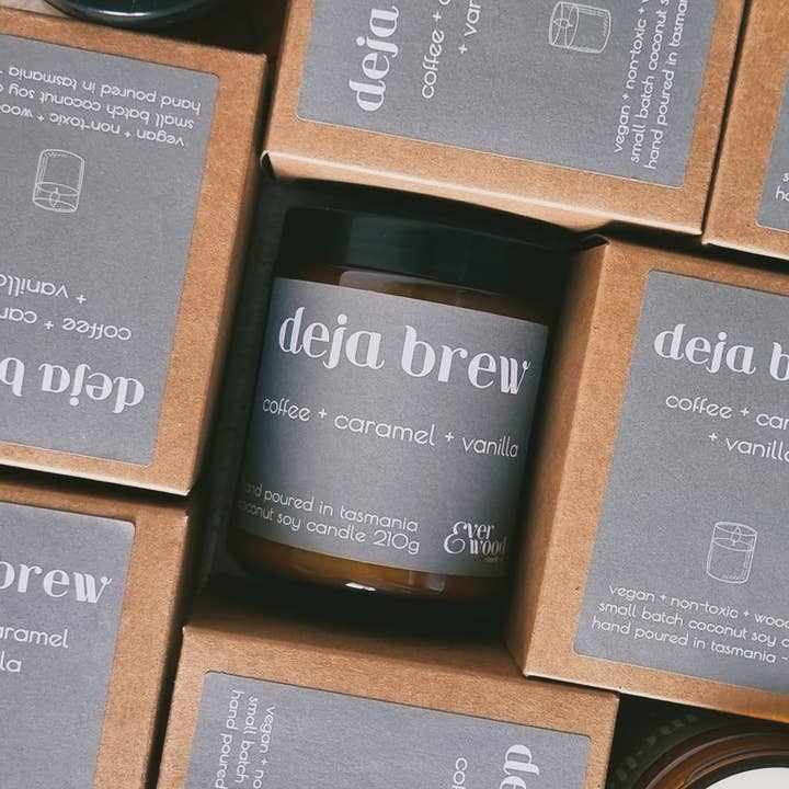 Everwood Candle Co. - Wholesale Jar/Filled Candle - 'Deja Brew' Candle 210g