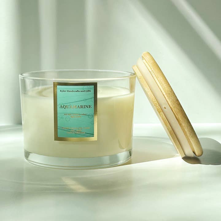 Aquamarine - Vela de doble mecha de 16 oz para venta al por mayor de Kyler Handcrafts and Gifts