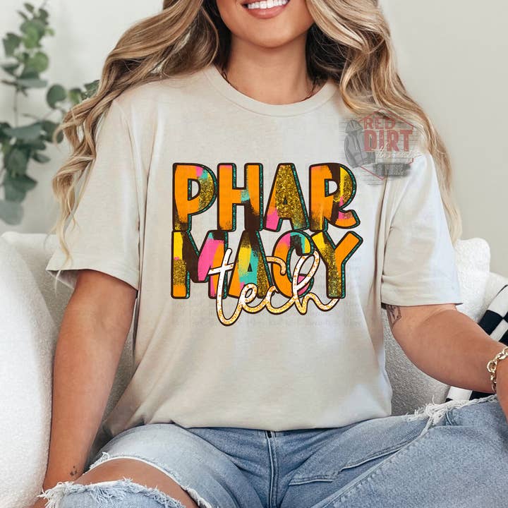 Red Dirt Transfers - Wholesale Sublimation Transfer - Pharmacy Tech DTF Transfer | Trendy Career DTF Transfer | Ready to Press | High Quality DTF Transfers | Fast Shipping0