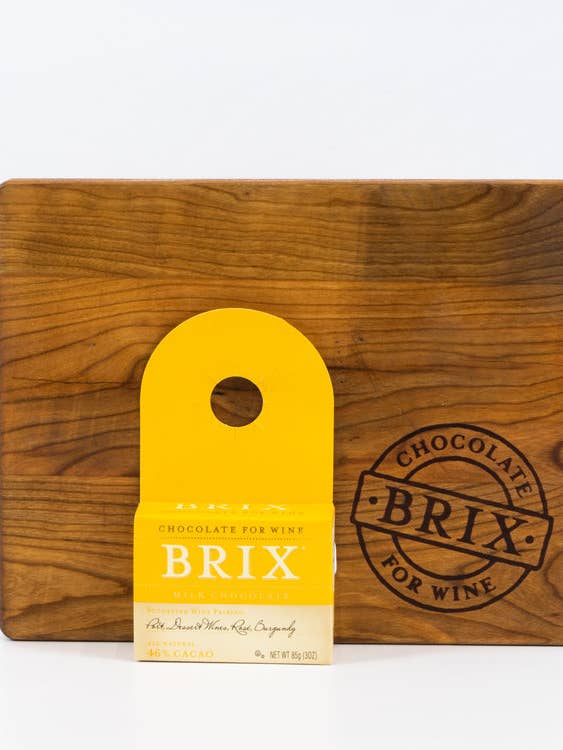 Brix Cintre Bouteille Chocolat - Chocolat au lait pour la vente par Brix Chocolate