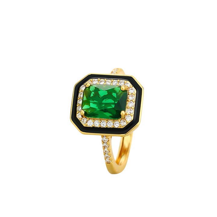 Bright MacMing - Wholesale Multi-Stone Ring - Green Princess Ring