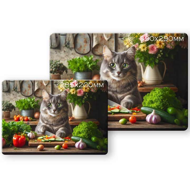 Katzen in der Küche gehärtetes Glas-Schneidebrett #7 für den Großhandel von Noble & Page