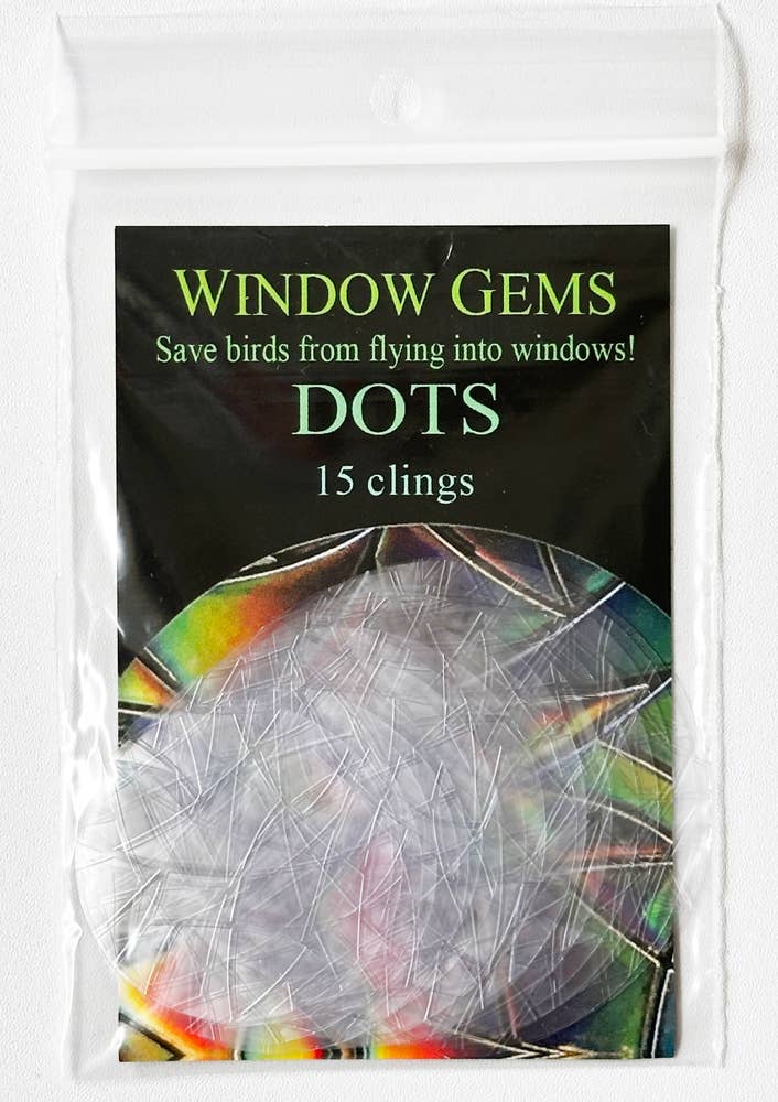 Window Gems - Wholesale Suncatcher - Dots Window Clings - Bird Strike Decals - Prismatic4