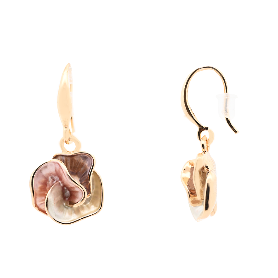 AMORINO SRL - Vente Boucles d'oreilles pendantes - Boucles d’oreilles pendentif fleur émaillée - SW2428A3551