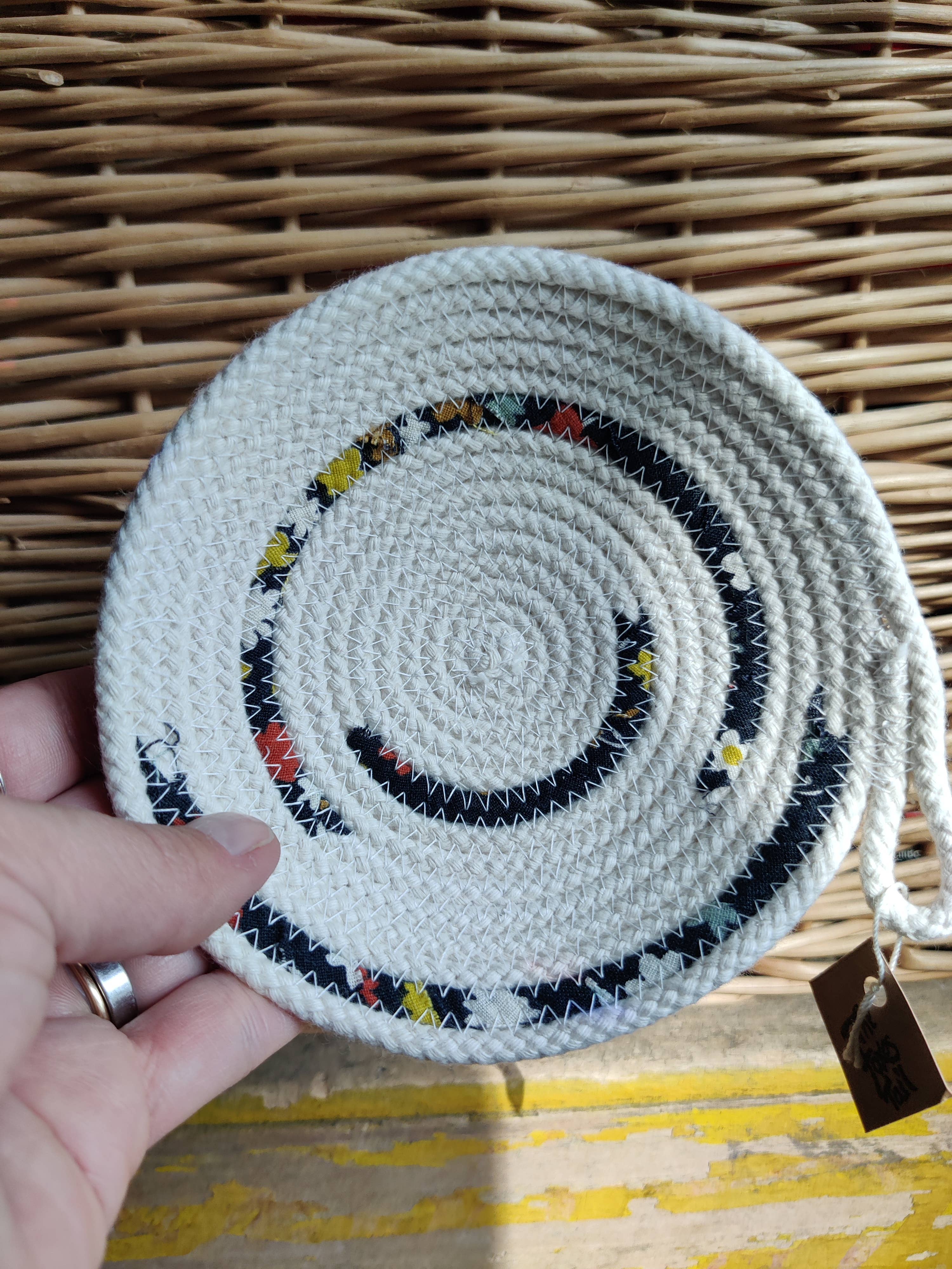 The Foxes Tail – wholesale Dekorativ tallrik/fat/skål – Tyg Wrapped Cotton Rope Bowl: Stor9