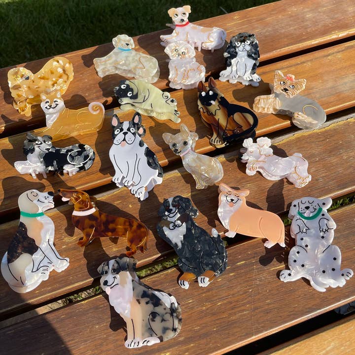 ACCITY - Wholesale Hair Clip - Women's - Cartoon Dachshund Corgi Acetate Hair Claw Clip_CWAHA0555