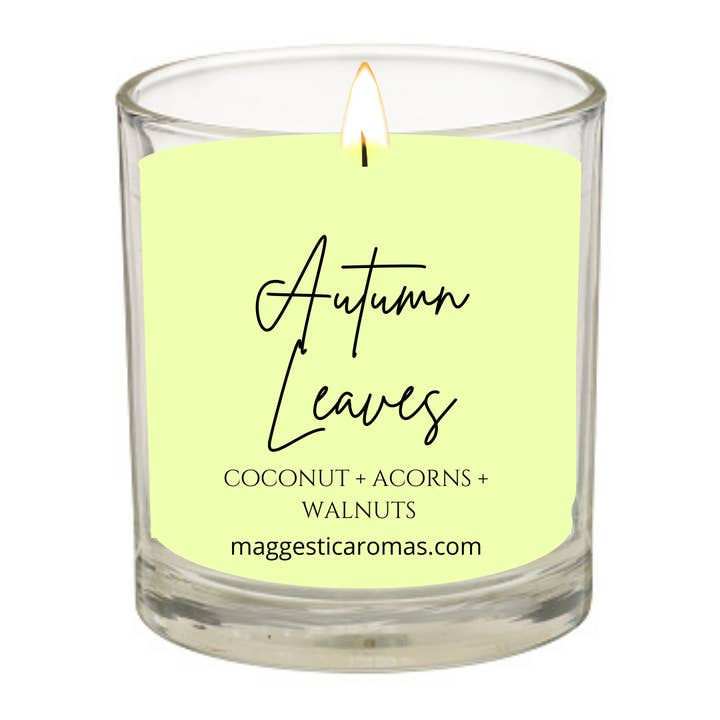 Bougie feuilles d'automne pour la vente par Maggestic Aromas